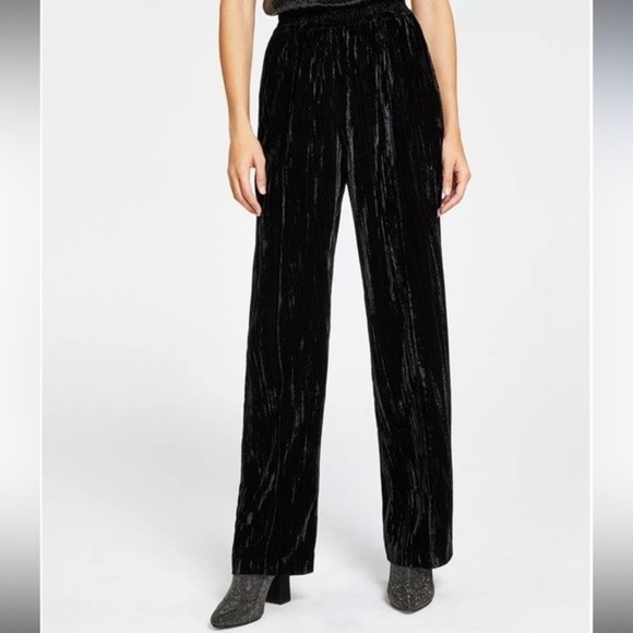 Leyden Velvet Wide Leg Pants Black NEW Women's XLarge - Picture 2 of 15